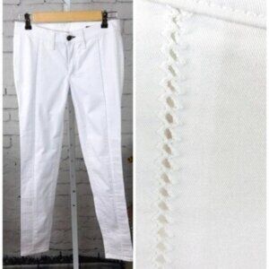 Rag & Bone Skinny Ankle Jeans With Open Stitching White Size 27